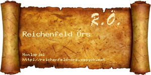 Reichenfeld Örs névjegykártya
